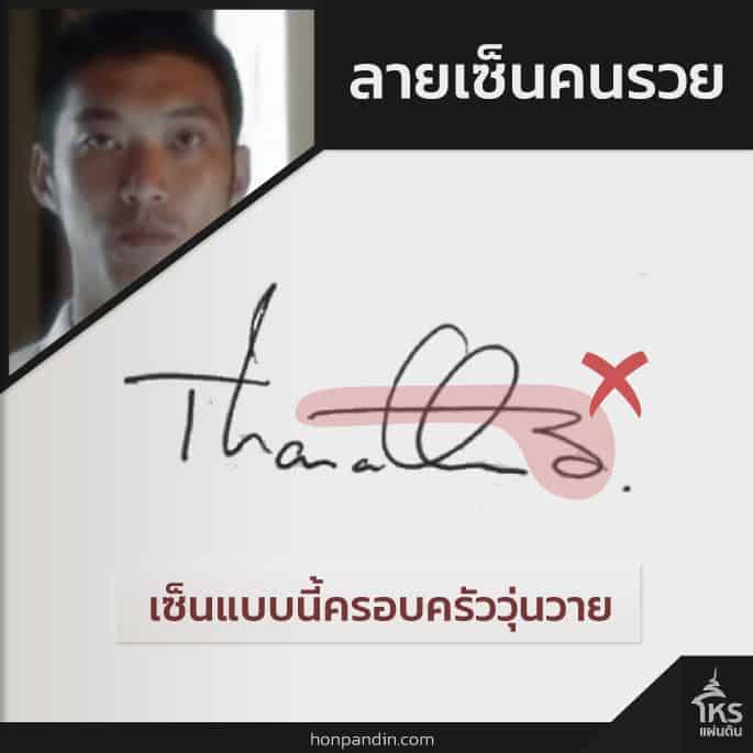 ลายเซ็นเศรษฐี ธนาธร จึงรุ่งเรืองกิจ